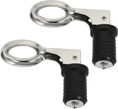 2 Pcs Boat Plug Snap Handle Boat Drain Plug Rubber Plugs with Brass/Stainless Steel Handle Marine Twist Plug Boat Accessories