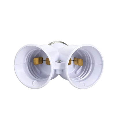 2 in 1 E26 Twin Light Bulb Socket Splitter Adapter, 2 E26 Standard Medium Base Bulbs in 1 Socket,Y-Shape Lamp Holder Converter,Maximum 200W 165℃ Heat Resistant,Ceiling Light Base Lamp,10 Pcs