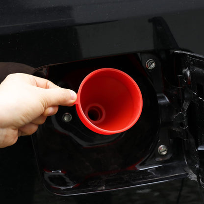 Flexible Fuel Funnel with Long Hose Plastic Small Wide Mouth Filling Funnel Car Funnel for Engine Oil Gas Fuel Gasoline Diesel Water Fluid Liquid Transmission Red (2)