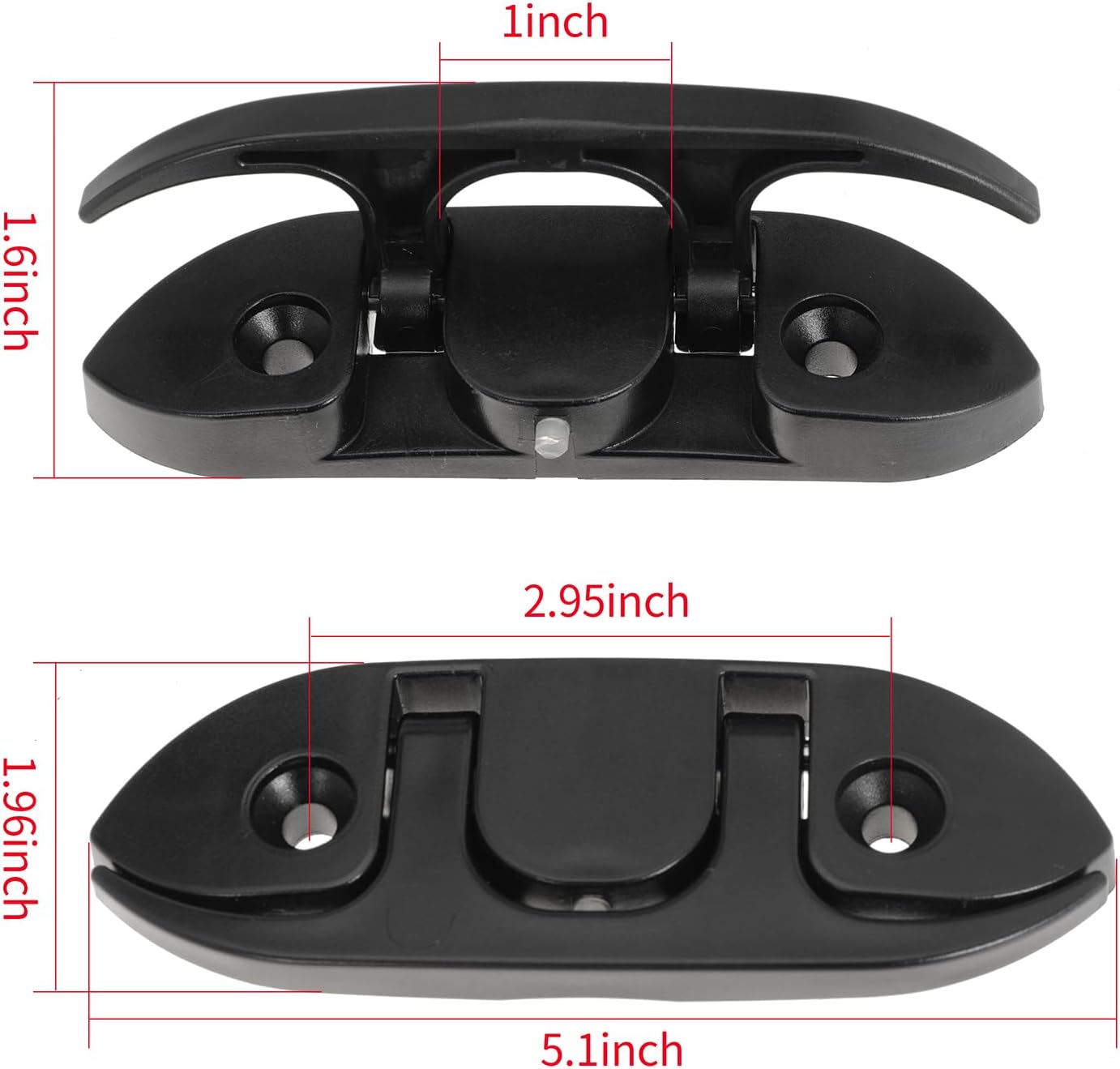 Boat Folding Cleats 5" Flip-up Dock Cleat with Screws Nylon Dock Cleats Folding Cleat for Deck Marine Kayak Yacht and Pontoon