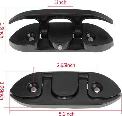 Boat Folding Cleats 5" Flip-up Dock Cleat with Screws Nylon Dock Cleats Folding Cleat for Deck Marine Kayak Yacht and Pontoon