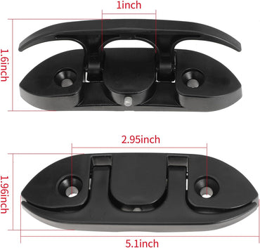Boat Folding Cleats 5" Flip-up Dock Cleat with Screws Nylon Dock Cleats Folding Cleat for Deck Marine Kayak Yacht and Pontoon