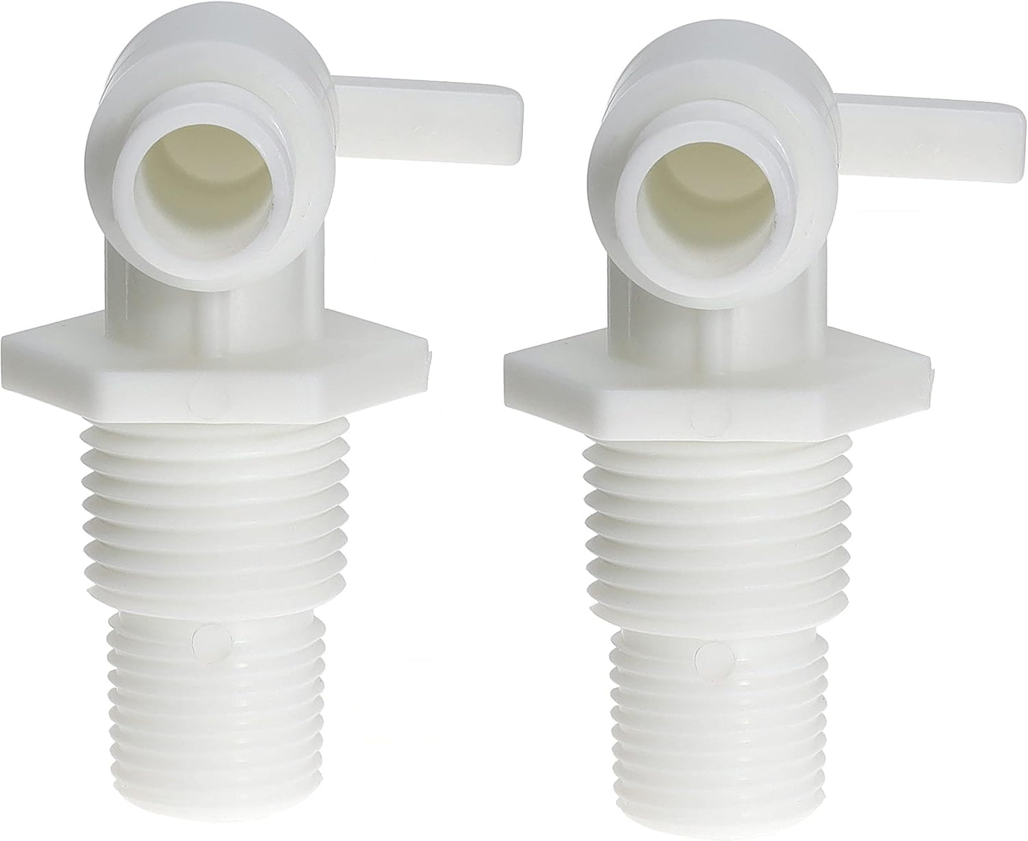 Drain Valve 3/8" and 1/2" Male NPT Dual Barbed Drain Cock Replacement for RV Camper Travel Trailer Fresh Water Tank or System Pack of 2