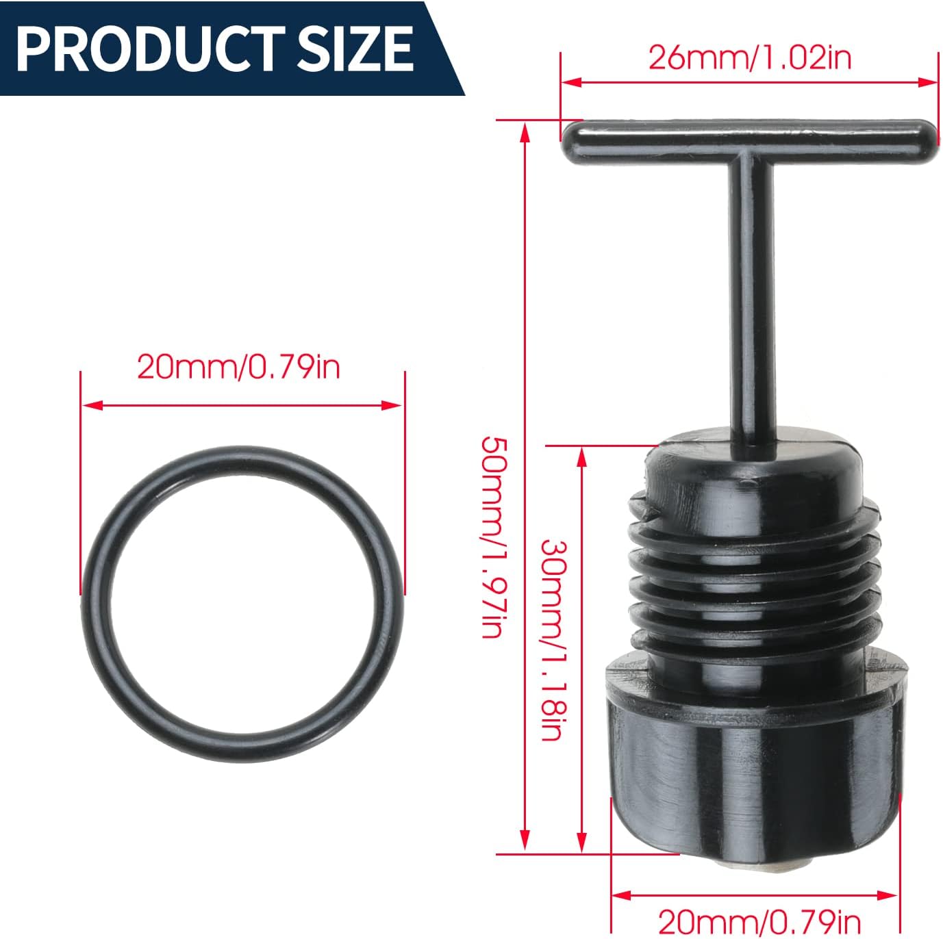 Drain Plug and O-Ring for Yamaha for WaveRunner FX Cruiser GP SUV VXR Venture Blaster XLT XL 500 650 700 760 800 1100 1200 1300 Replace EU0-62282-00-00 EU0622820000, 4 Pcs