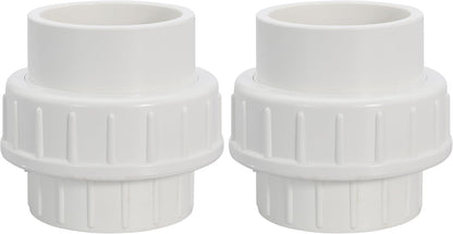 2" PVC Union Coupling Pipe Fitting PVC Adapter Schedule 40, EPDM O-Ring, 2 inch Slip Coupling Fitting (Socket x Socket), 6 Pack, White