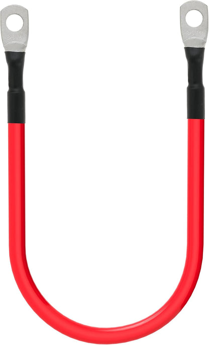 8 AWG Battery Cable 8 Gauge Power Inverter Cables with 5/16 Inch Lugs Both Ends for Solar Boat Marine RV Car 2 Pack (1FT)