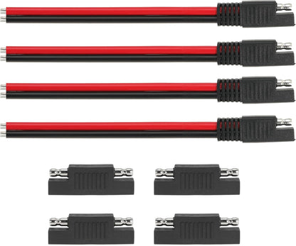 1FT 12AWG SAE Extension Cable, 12 Gauge SAE Connector Cable 12 AWG 2 Pin SAE Quick Disconnect for Solar RV Automotive, 4PCS