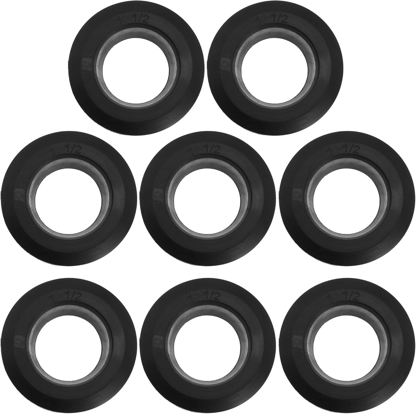 2in Flexible Rubber Tank Sealing Adapter Bulkhead Fitting Compression Fittings for Uniseal PVC Hard Pipe (Uniseal-2in-BK-6PCS)
