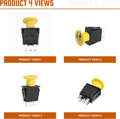 Clutch PTO Switch 7 Terminals for Cub Cadet for MTD for Troy-Bilt for Delta Compatible with 725-3233, 725-3233A, 925-3233, 925-3233A, 6201-308, 6204-308, ZTR, XT2, RTZ, ZT1, 1527, 1525, 1515, 10 AMP