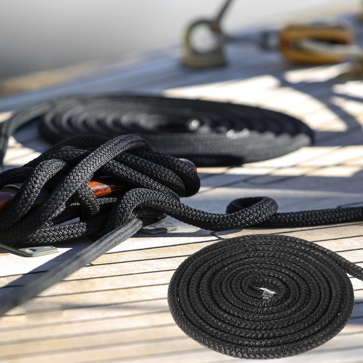 Boat Dock Lines 2 Pack 3/8" x 25FT Boat Lines Nylon Marine Rope for Boats Double-Braided Bumper Rope Boat Lines for Docking Boat Lines Dock Ties