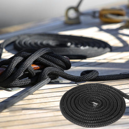 Boat Dock Lines 2 Pack 3/8" x 15FT Boat Lines Nylon Marine Rope for Boats Double-Braided Bumper Rope Boat Lines for Docking Boat Lines Dock Ties