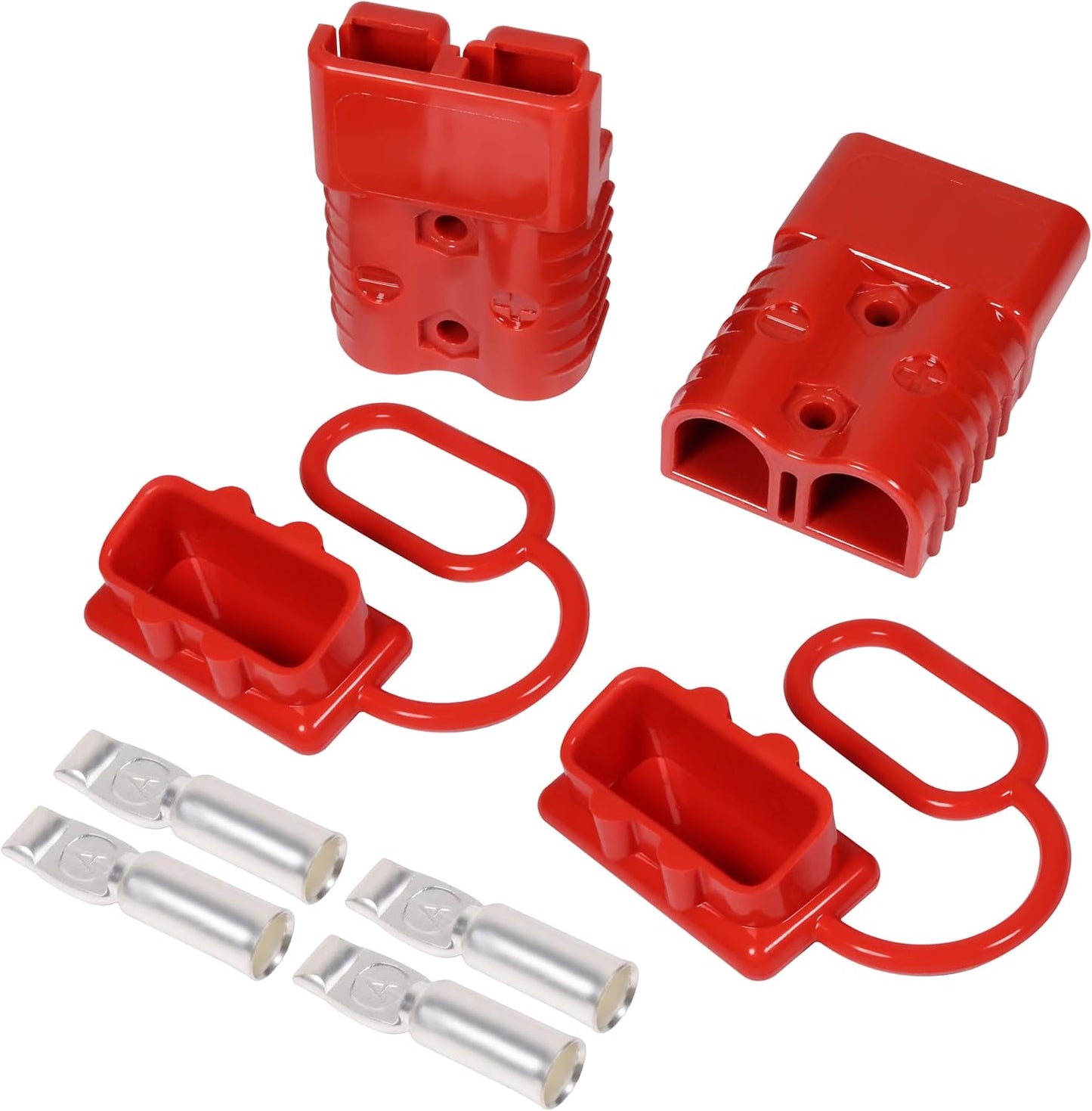 175A 600V Battery Quick Connect Disconnect Connectors 1/0 AWG Wire Harness Cable Plug Kit 2pack, Red
