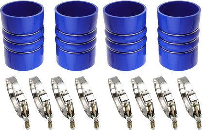 Silicone Charge Air Cooler Hump Hose Boot Set 4" X 6" 4 inch with T Bolt Clamp Blue 4PC