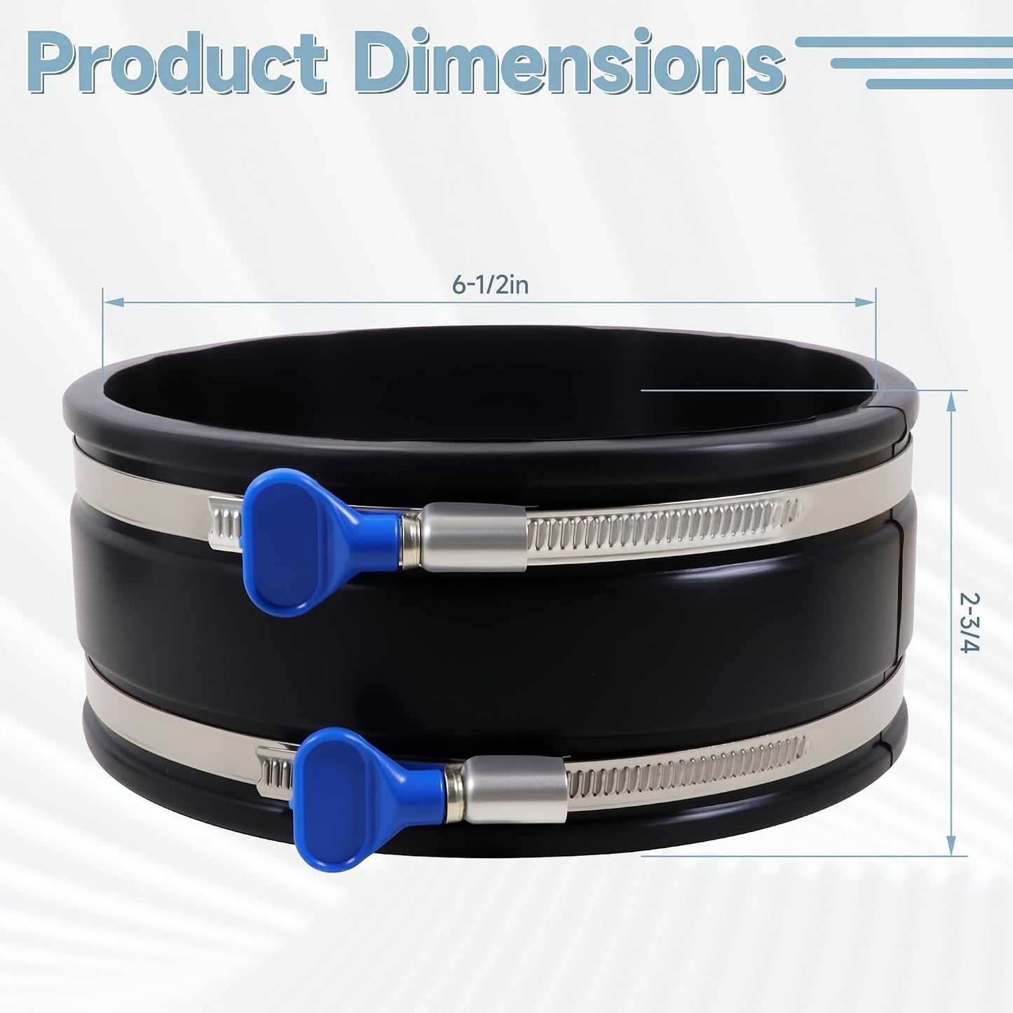 2 Pack 6" Dust Control Flex Cuff with Adjustable Hose Clamps, Rubber Connector Rubber Cuff Coupler for Woodworking Dust Collection Fittings