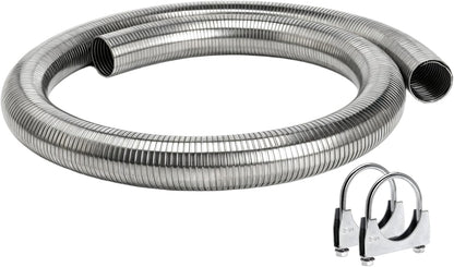 Exhaust Flex Pipe 1.5" ID x 16.5" L, Exhaust Hose Tubing with 2pc 1.5" Clamps