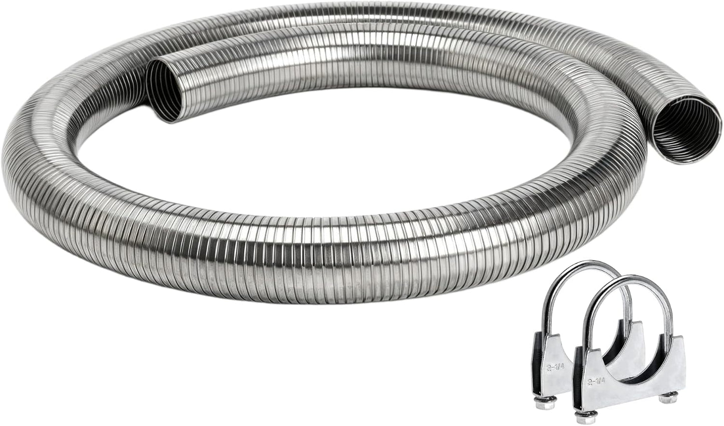 Exhaust Flex Pipe 3" ID x 16.5" L, 304 Stainless Steel – Flexible Exhaust Tubing