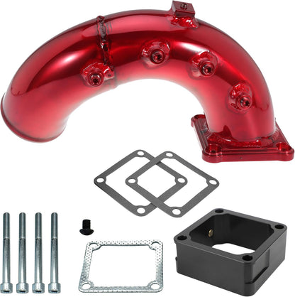 3" High Flow Intake Elbow Tube with Heater Spacer for Ram 2500 3500 1998-2002 5.9L Cummins Diesel (Red)