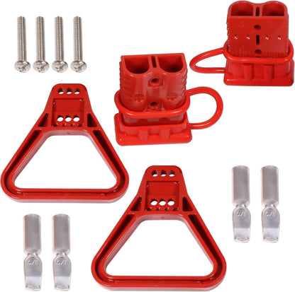 175A 600V Battery Quick Connect/Disconnect Connectors 1/0 AWG Wire Harness Cable Plug Kit with Handle and Protect Cover 2Pack