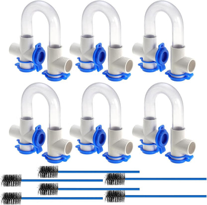 6PACK 3/4" Standard Condensate Trap U Trap for HVAC Systems, Air Conditioner with 19" Cleaning Brush