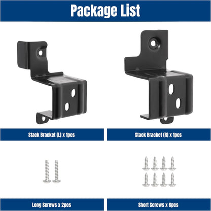 24" Stack Bracket Kit for GE GFA24KITL 24 Inch Front Load Washers and Dryers Laundry Bracket 24in Width Frontload Stacking Kit (Black)