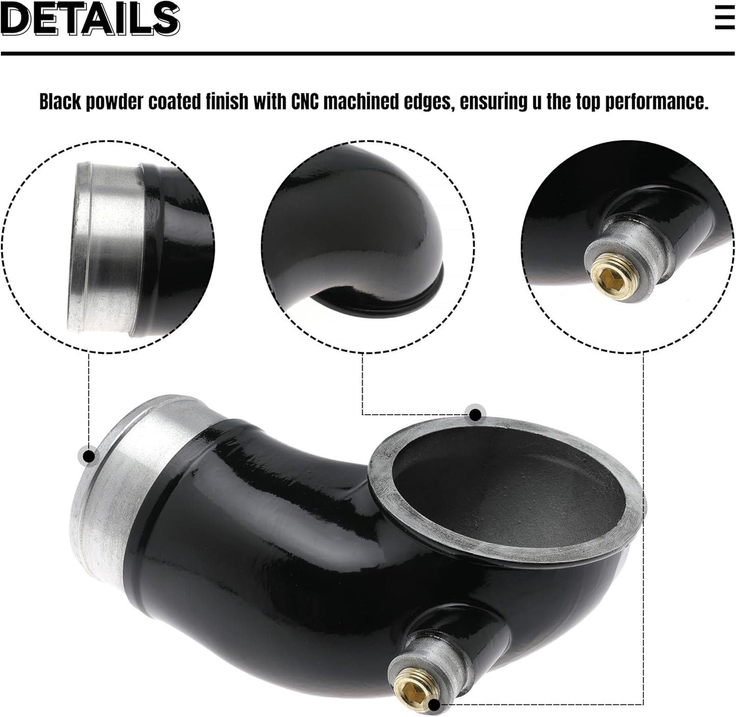 LLY Turbo Mouthpiece 6.6 Inlet Manifold Intake Elbow for Chevy Silverado for GMC Sierra 6.6L V8 LLY Duramax 2004.5-2005 Replaces 76-1006B