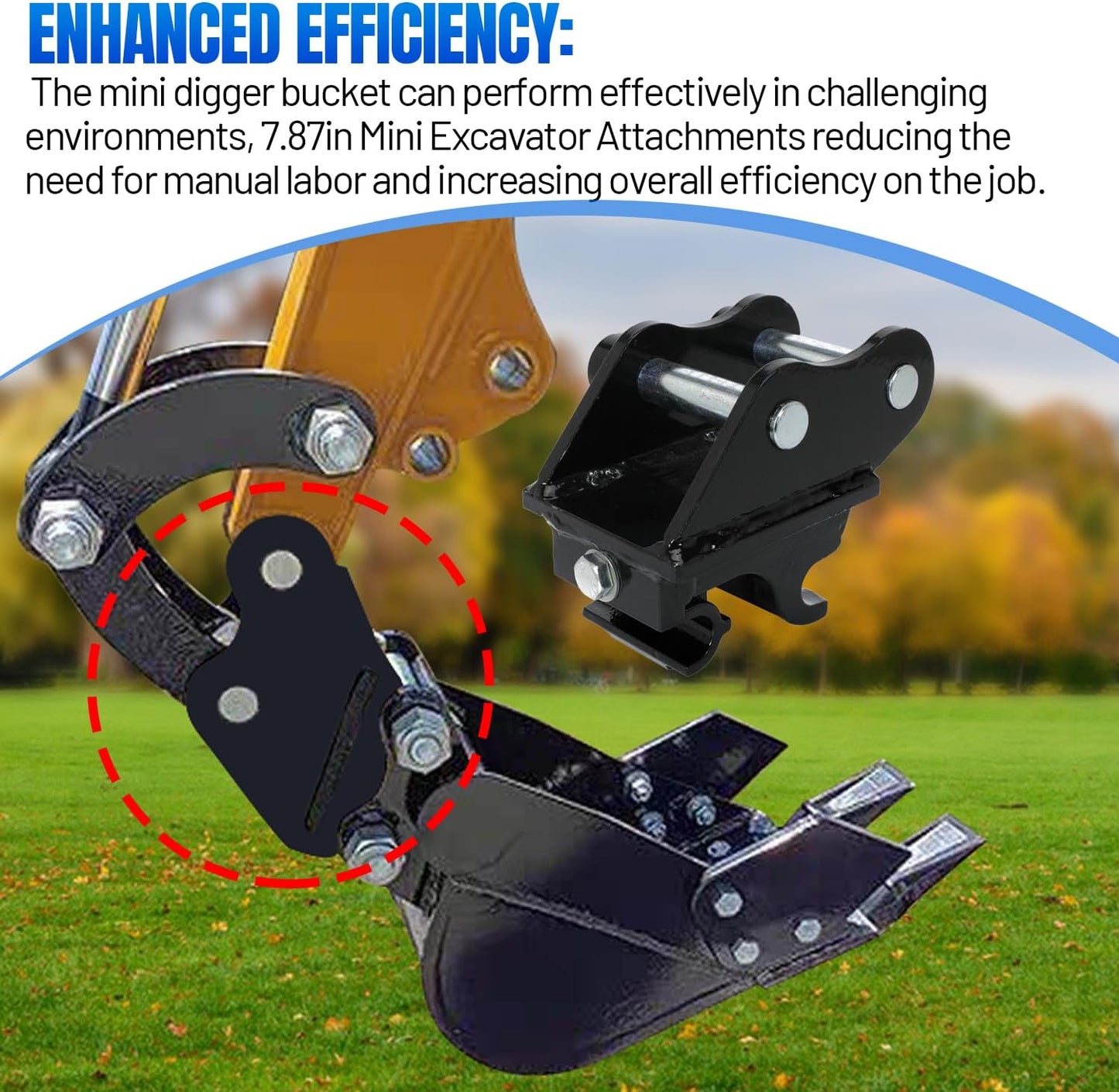 Mini Excavator Attachments, Mechanical Quick Change Hitch for Small Digger Quick Coupler Fit Most of up to 3 tons Excavators