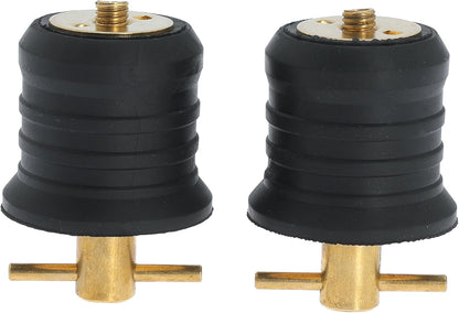 2 Pcs Boat Drain Plug With T Handle - Snap Rubber Plugs With Brass/Stainless Steel Handle - Marine Twist Accessories