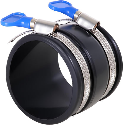 Dust Control Flex Cuff with Adjustable Hose Clamps, Rubber Connector Rubber Cuff Coupler for Woodworking Dust Collection Fittings (4, 2-1/2 Inch)