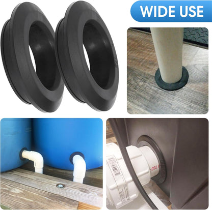 2in Flexible Rubber Tank Sealing Adapter Bulkhead Fitting Compression Fittings for Uniseal PVC Hard Pipe (Uniseal-2in-BK-6PCS)