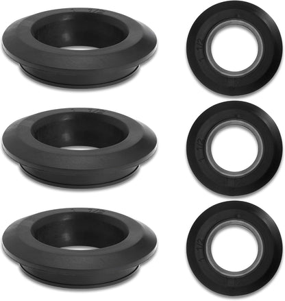2in Flexible Rubber Tank Sealing Adapter Bulkhead Fitting Compression Fittings for Uniseal PVC Hard Pipe (Uniseal-2in-BK-6PCS)