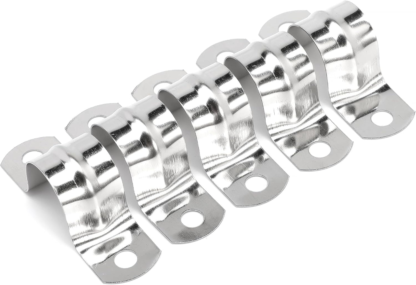 25 PCS M20 304 Stainless Steel Rigid Pipe Strap Two Hole Cable Strap u Bracket Pipe Clamps Heavy Duty Pipe Fasten Holder for Tube, Pipe or Wire Cord Installation (25, 20MM（3/4" ）)