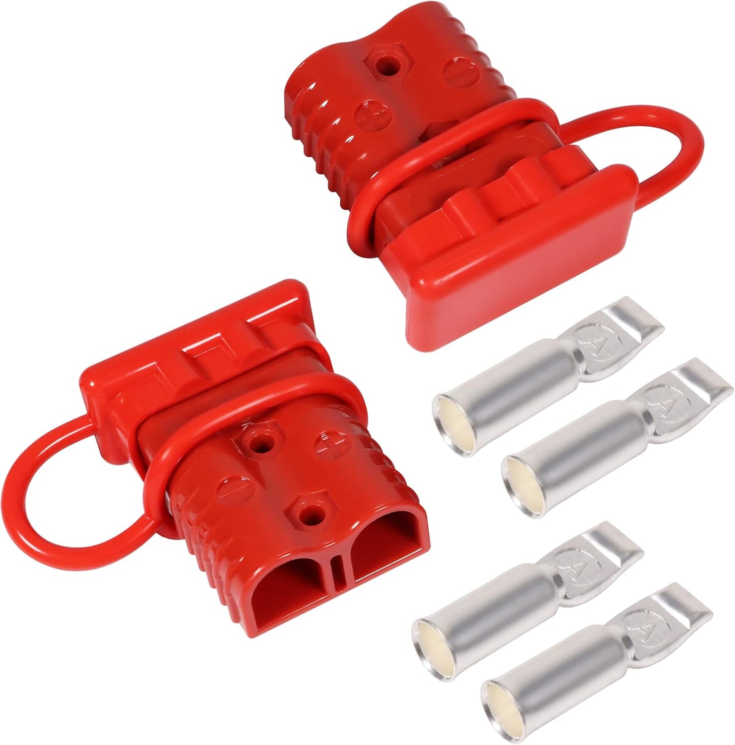 175A 600V Battery Quick Connect Disconnect Connectors 1/0 AWG Wire Harness Cable Plug Kit 2pack, Red