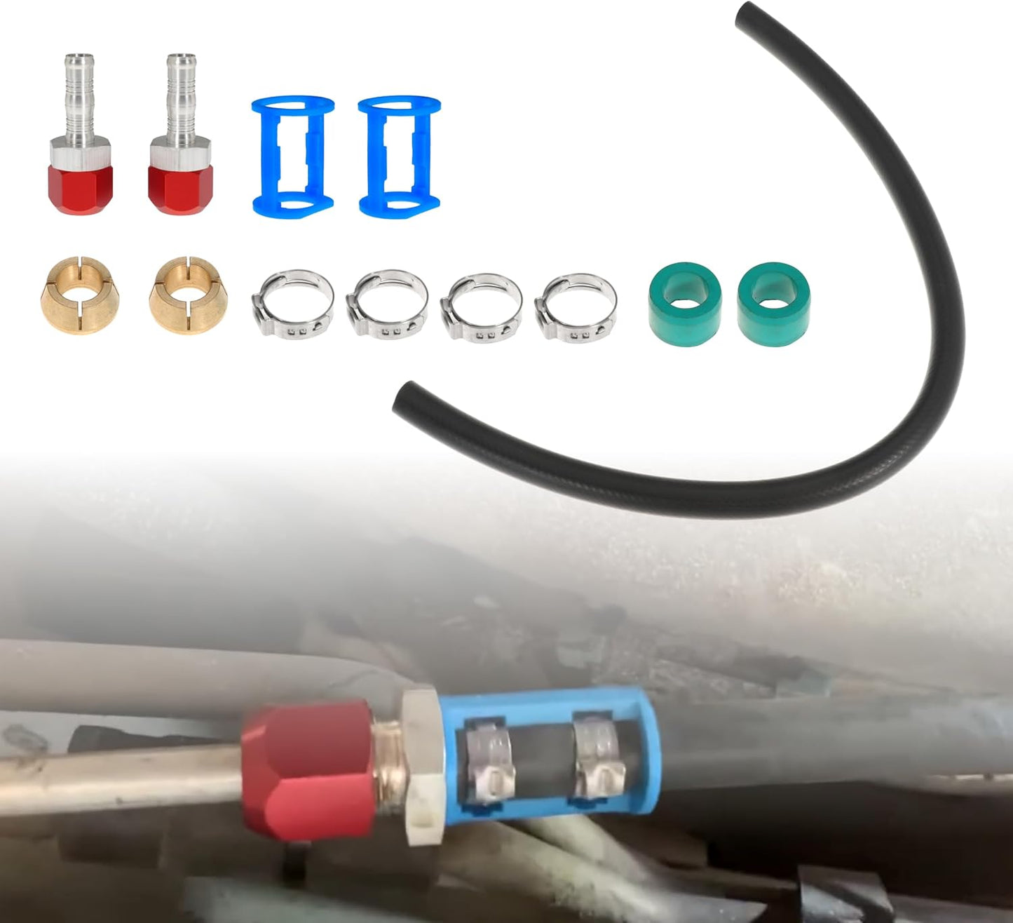 800-673 A/C Line Splice Kit For 5/16 Line With No.6 Hose 800673 Air Conditioning Repair Splice Connector Splicer Coupler Kit For 5/16 AC Line to Hose Repair (Line-K673)