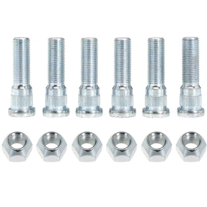 6Sets 1/2-20 Inch Wheel Stud with Nuts for Trailer for Lippert Axles 2000 lb to 3500 lb for Dexter 4400 lb with 1/2"-20 UNF Thread Size