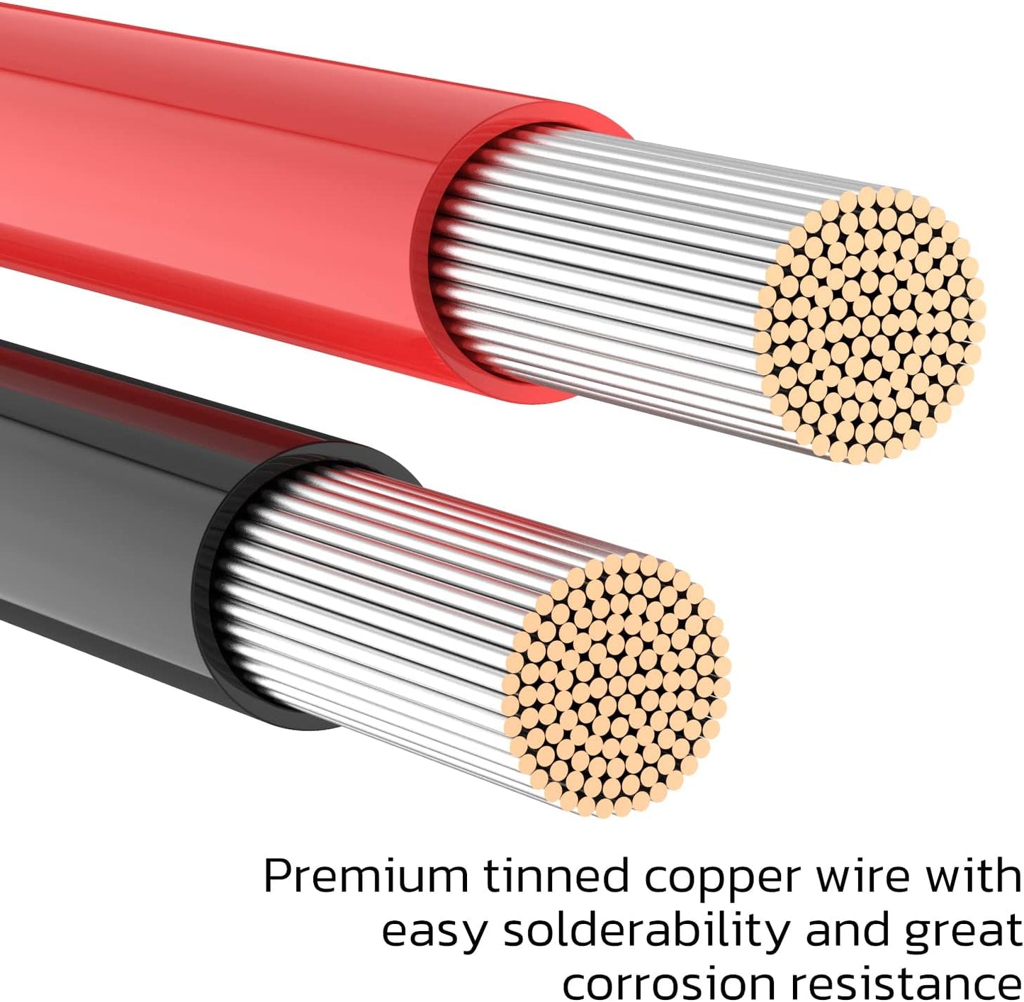 10 AWG Battery Cables 10 Gauge Solar Panel Wire Tinned Copper Extension Cable with 5/16'' Lugs for RV Solar Panel Car Automotive (10AWG 10FT)
