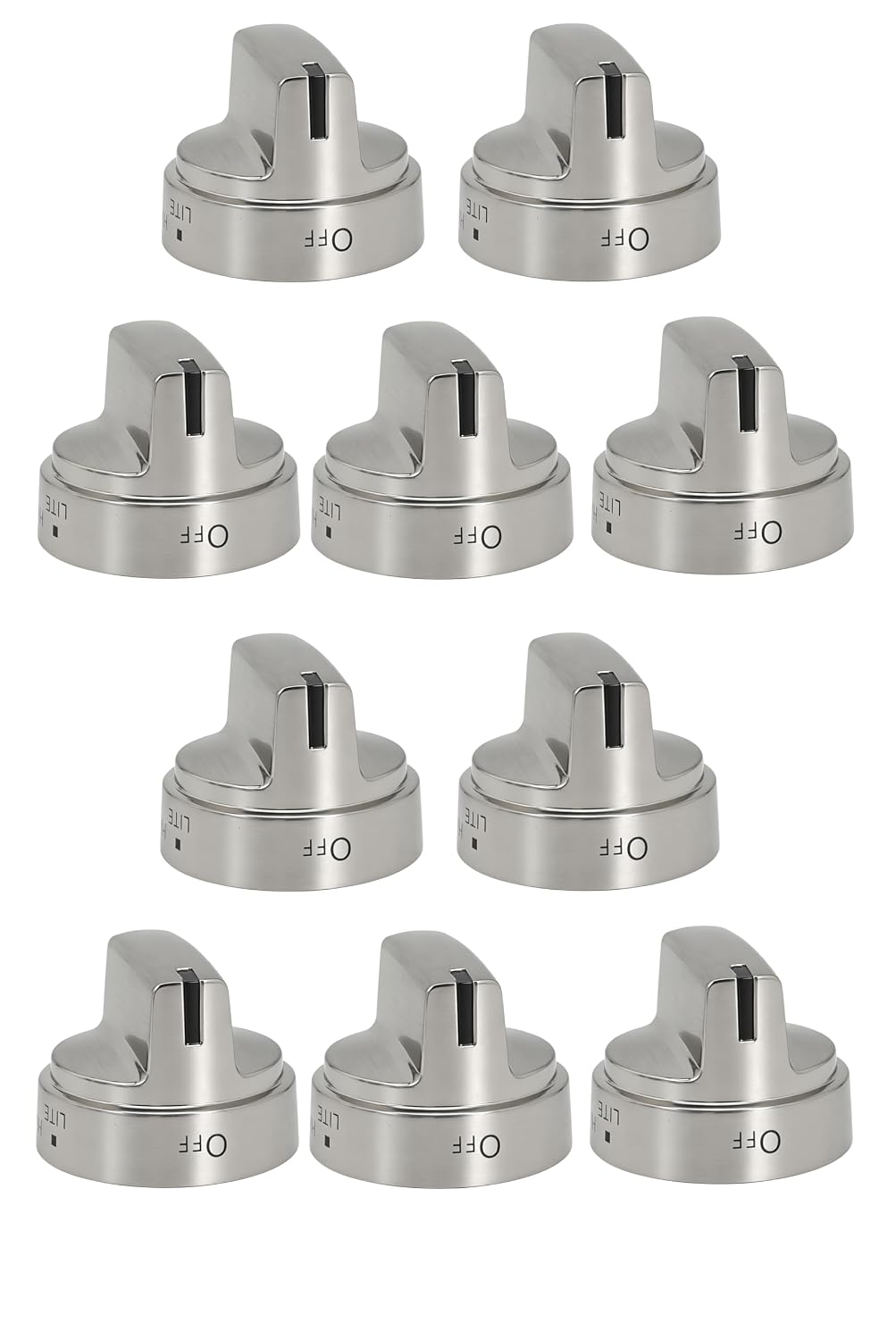 WB03X24818 Gas Stove Knobs Replace for GE Stainless Steel Stove Gas Range Compatible with JGB6, JGB7, JGB8, JGBS Series PS11729081 AP5989029 (Silvery-5 Pack)