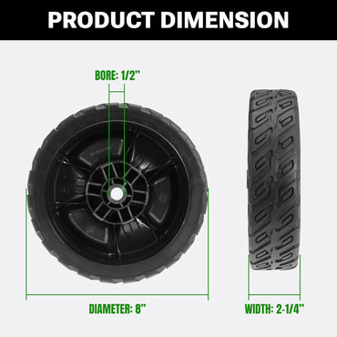 8" Lawn Mower Front Rear Wheel Kit Replace 42710-VR8-N00ZA for Honda HRN216 VKA, HRN216 VKAA, HRN216 VLA, HRN216 VLAA, HRN216 VYA, HRN216 VYAA, HRR2169 VKA (2 x Front Wheels+2 x Rear Wheels)