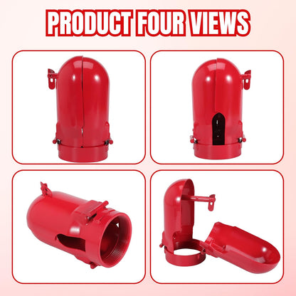 Acetylene Cylinder Regulator Protector Safety Cap High Pressure Gas Cylinder Tank Valve Protection Cap 3-1/8 x 11 Fall-Proof Design Compatible with GT-11, Red