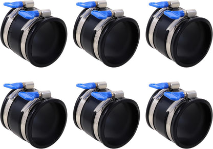 2 Pack 4 Inch Dust Control Flex Cuff with Adjustable Hose Clamps, Rubber Connector Rubber Cuff Coupler for Woodworking Dust Collection Fittings