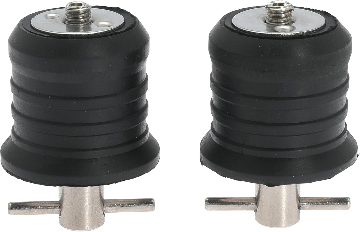 2 Pcs Boat Drain Plug With T Handle - Snap Rubber Plugs With Brass/Stainless Steel Handle - Marine Twist Accessories
