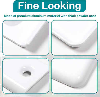 RV Trim End Caps for 1 Inch Vinyl RV Trim Molding Screw Covering Strip (White, 10pcs)