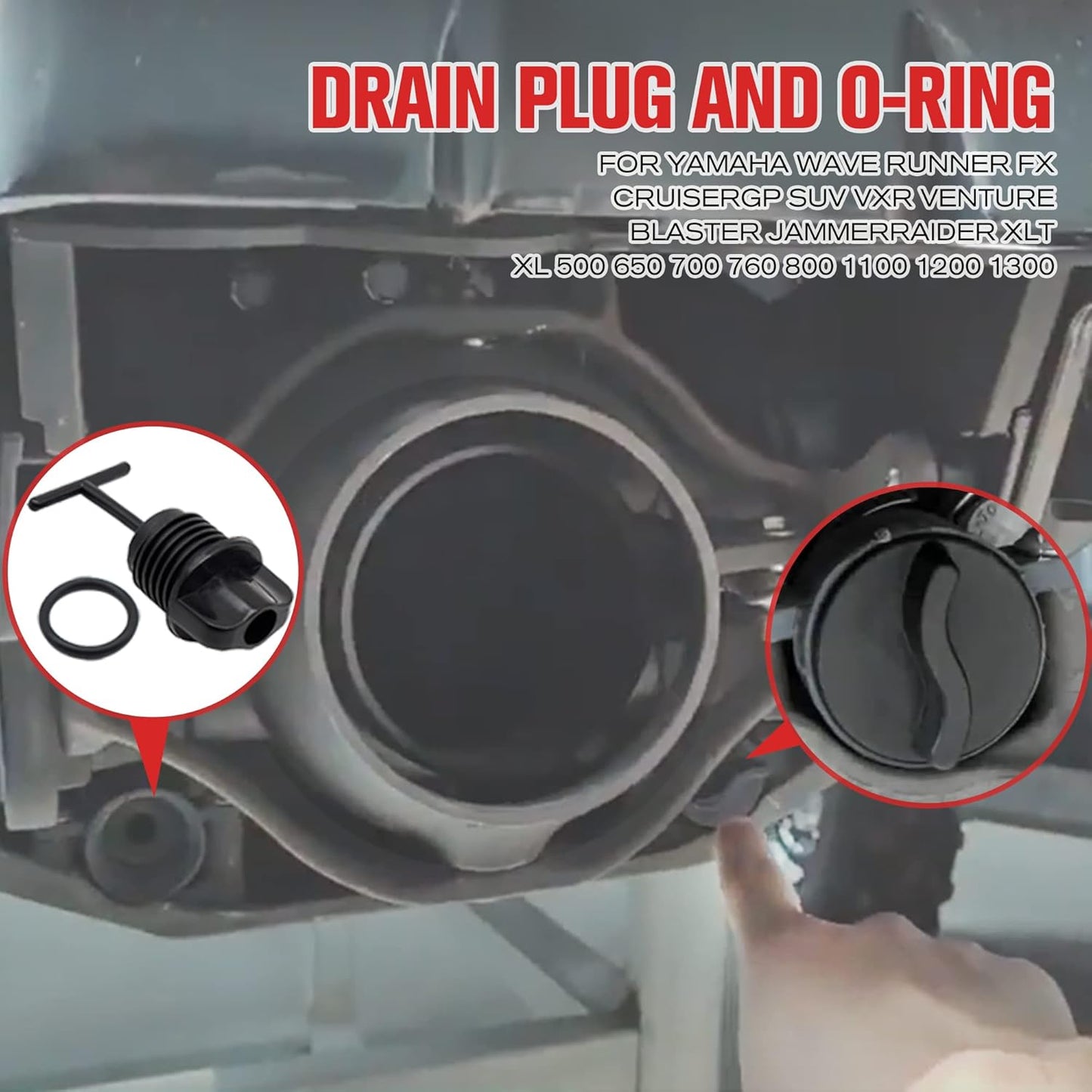 Drain Plug and O-Ring for Yamaha for WaveRunner FX Cruiser GP SUV VXR Venture Blaster XLT XL 500 650 700 760 800 1100 1200 1300 Replace EU0-62282-00-00 EU0622820000, 4 Pcs