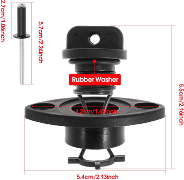 Kayak Drain Plug Kit Drain Stoppers Scupper Bung Plug Kit for Dinghy for Canoe for Boat with Screws and Blind Rivets (4Pcs)