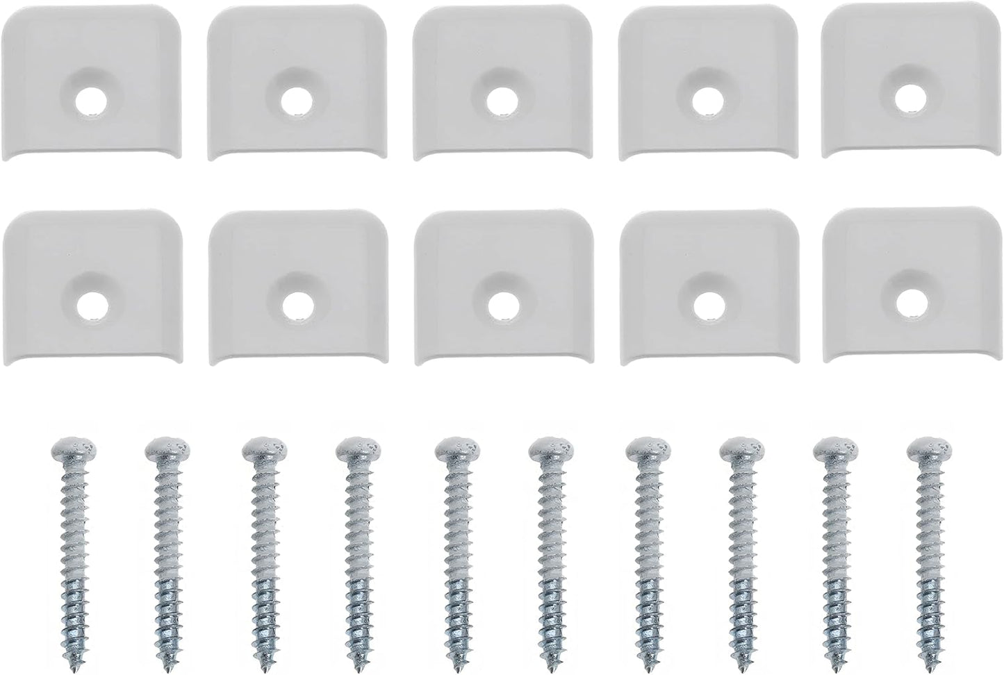 RV Trim End Caps Vinyl Trim Strips White Flat End Cap for RV Camper Trailer 1" Trim Molding with Screws 10 Pack