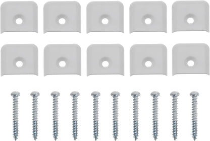 RV Trim End Caps Vinyl Trim Strips White Flat End Cap for RV Camper Trailer 1" Trim Molding with Screws 10 Pack