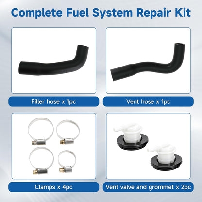 52040079 52040081 Fuel Filler Hose with Vent Valve and Grommet Kit Replaces 5360058 911060 for Jeep Wrangler YJ 1987-1995 Gas Tank