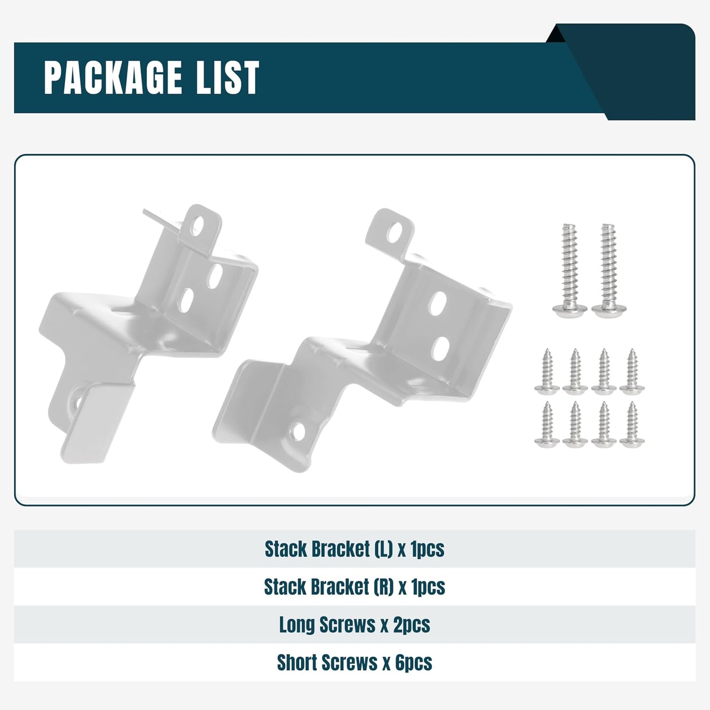 Replacement GFA24KITL Stacking Kit for G-E 24 Inch Wide Washers and Dryers, Stack Bracket Kit 24 In Front Load Laundry Stacking Kit, White