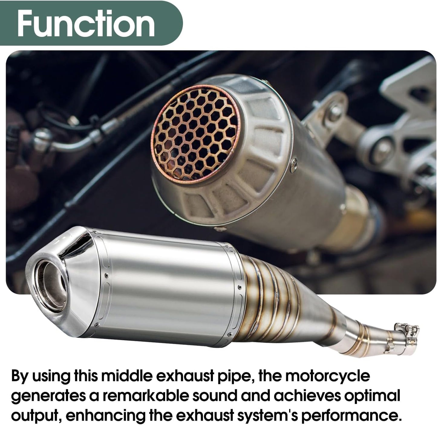 Motorcycle Exhaust Mid Pipe Muffler Mid-pipe for Kawasaki Ninja 250 300 Z250 Z300 2008-2017