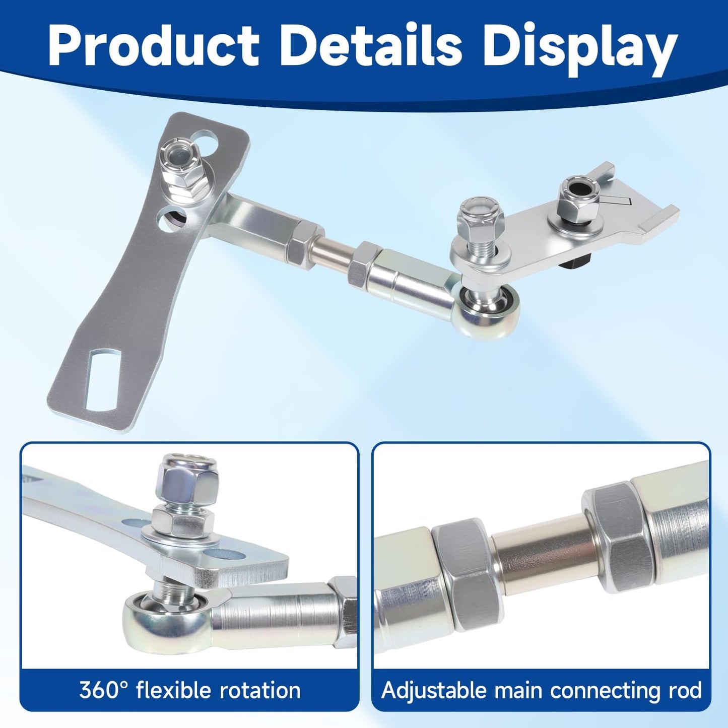 Transfer Case Linkage Kit for Jeep Cherokee XJ & Comanche MJ 1986-2001, Stainless Steel, Includes 'Z' Connecting Rod, Fixes Shifter Clunking & Prompts 4WD Failure