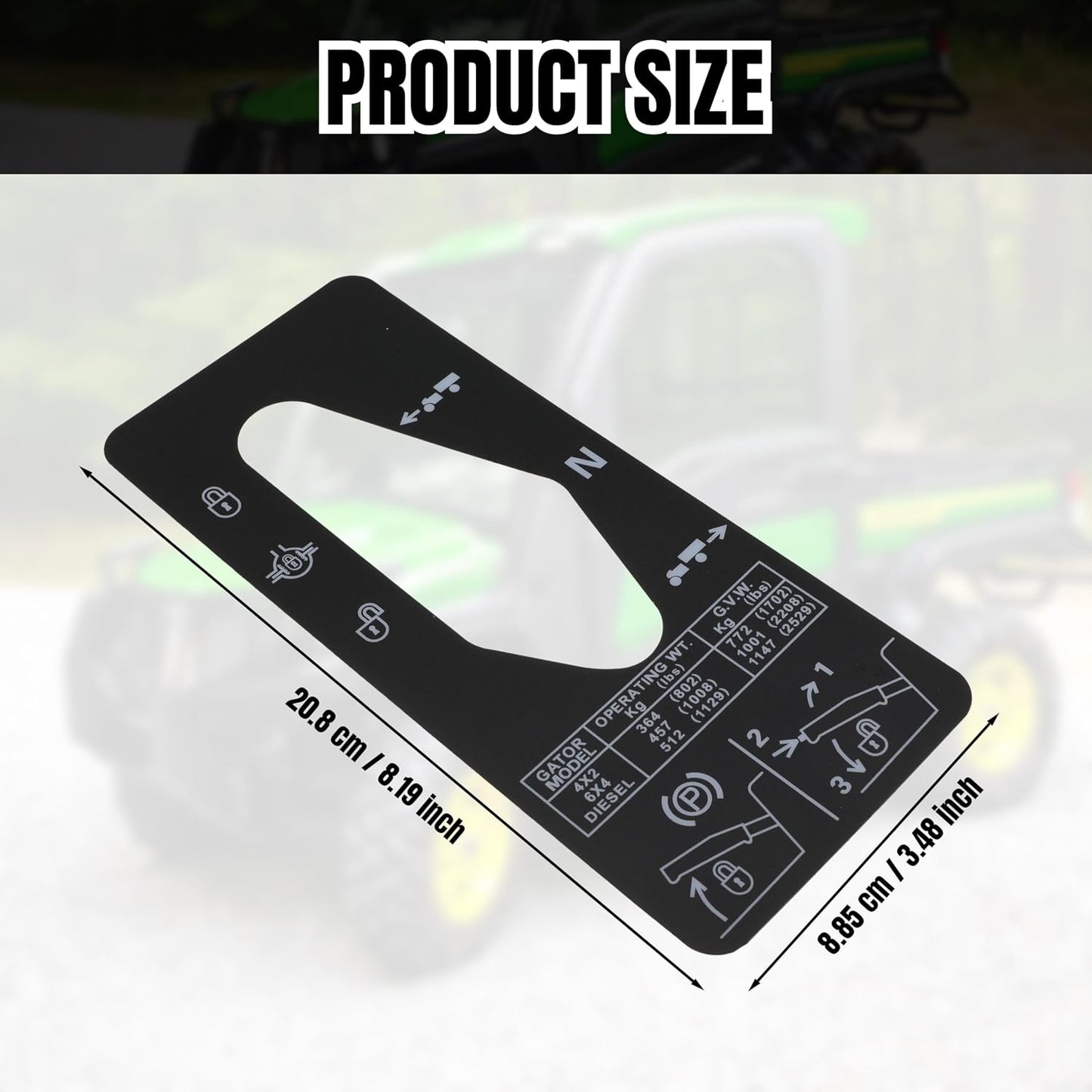 Shift Quadrant Label Replace M127539 for Jo-hn Deere 6X4 4X2 6X4 Diesel Gator Utility Vehicle (2PCS)